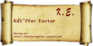 Küffer Eszter névjegykártya